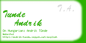 tunde andrik business card